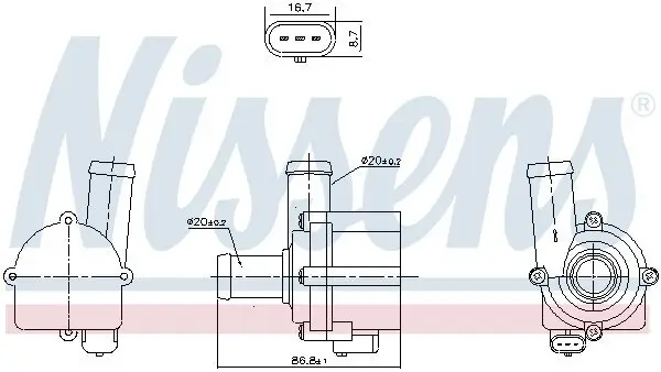 Wasserpumpe, Motorkühlung 12 V NISSENS 832121