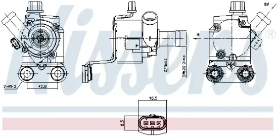 Wasserpumpe, Motorkühlung 12 V NISSENS 832122 Bild Wasserpumpe, Motorkühlung 12 V NISSENS 832122