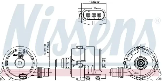 Wasserpumpe, Motorkühlung 12 V NISSENS 832128 Bild Wasserpumpe, Motorkühlung 12 V NISSENS 832128