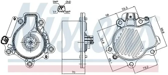 Wasserpumpe, Motorkühlung 12 V NISSENS 832147 Bild Wasserpumpe, Motorkühlung 12 V NISSENS 832147