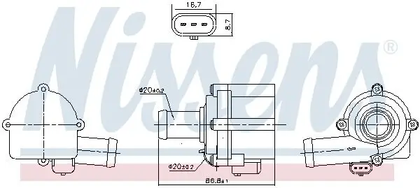 Wasserpumpe, Motorkühlung 12 V NISSENS 832152