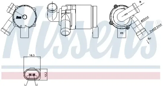 Wasserpumpe, Motorkühlung 12 V NISSENS 832157 Bild Wasserpumpe, Motorkühlung 12 V NISSENS 832157