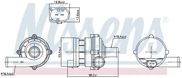 Zusatzwasserpumpe (Kühlwasserkreislauf) 12 V NISSENS 832169