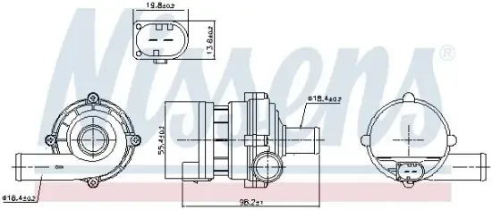 Zusatzwasserpumpe (Kühlwasserkreislauf) 12 V NISSENS 832169 Bild Zusatzwasserpumpe (Kühlwasserkreislauf) 12 V NISSENS 832169