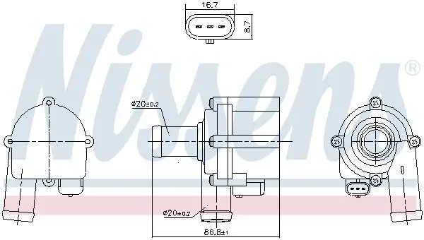 Wasserpumpe, Motorkühlung 12 V NISSENS 832172