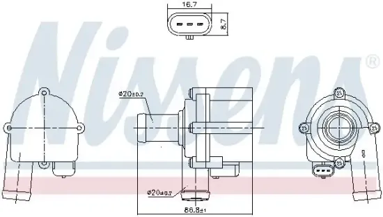 Wasserpumpe, Motorkühlung 12 V NISSENS 832172 Bild Wasserpumpe, Motorkühlung 12 V NISSENS 832172