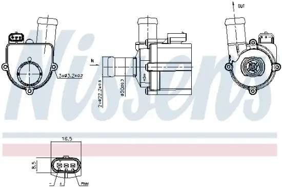 Wasserpumpe, Motorkühlung 12 V NISSENS 833667 Bild Wasserpumpe, Motorkühlung 12 V NISSENS 833667