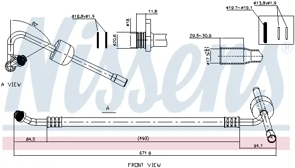 Niederdruckleitung, Klimaanlage NISSENS 842466