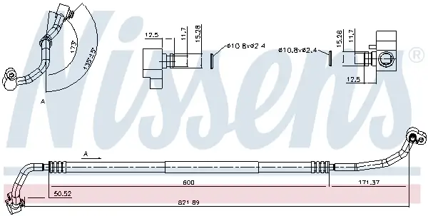 Hochdruckleitung, Klimaanlage NISSENS 842885
