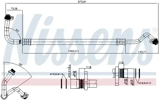 Niederdruckleitung, Klimaanlage NISSENS 843458 Bild Niederdruckleitung, Klimaanlage NISSENS 843458