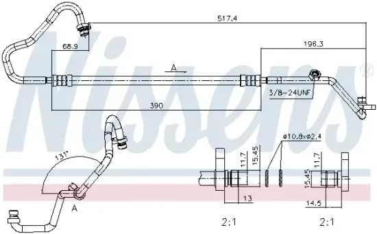 Hochdruckleitung, Klimaanlage NISSENS 844072 Bild Hochdruckleitung, Klimaanlage NISSENS 844072