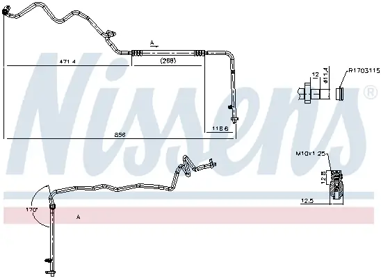 Hochdruckleitung, Klimaanlage NISSENS 844832