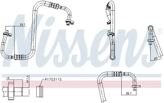 Hochdruckleitung, Klimaanlage NISSENS 846030 Bild Hochdruckleitung, Klimaanlage NISSENS 846030
