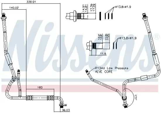 Niederdruckleitung, Klimaanlage NISSENS 847480 Bild Niederdruckleitung, Klimaanlage NISSENS 847480