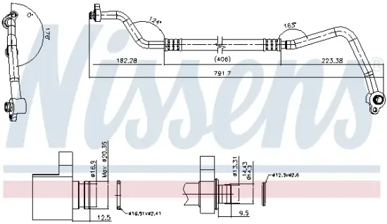 Niederdruckleitung, Klimaanlage NISSENS 848023 Bild Niederdruckleitung, Klimaanlage NISSENS 848023