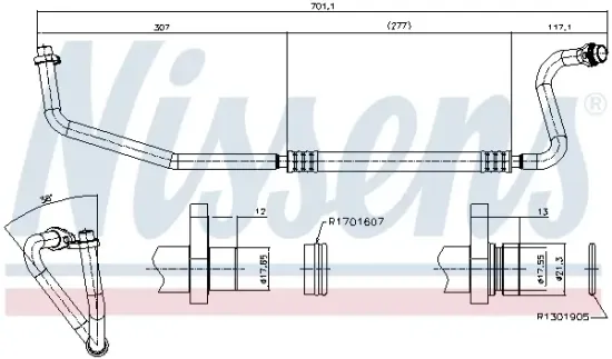 Niederdruckleitung, Klimaanlage NISSENS 849360 Bild Niederdruckleitung, Klimaanlage NISSENS 849360