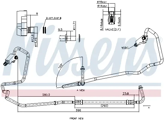 Hochdruckleitung, Klimaanlage NISSENS 849742 Bild Hochdruckleitung, Klimaanlage NISSENS 849742
