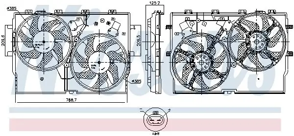 Lüfter, Motorkühlung 12 V NISSENS 850001