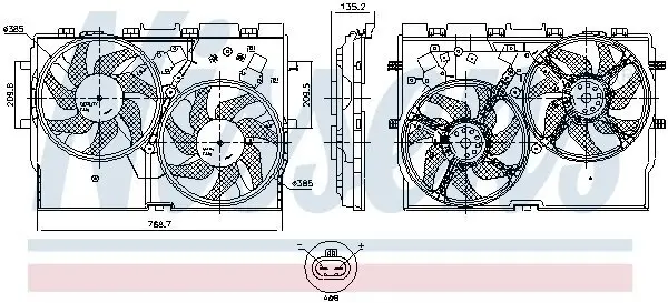 Lüfter, Motorkühlung 12 V NISSENS 850004