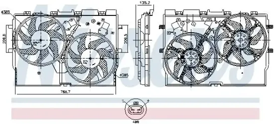 Lüfter, Motorkühlung 12 V NISSENS 850004 Bild Lüfter, Motorkühlung 12 V NISSENS 850004