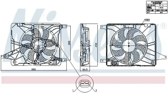 Lüfter, Motorkühlung 12 V NISSENS 850017 Bild Lüfter, Motorkühlung 12 V NISSENS 850017