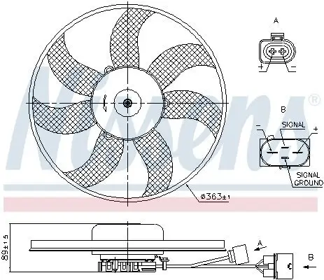 Lüfter, Motorkühlung 12 V NISSENS 850020 Bild Lüfter, Motorkühlung 12 V NISSENS 850020