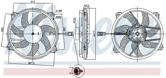 Lüfter, Motorkühlung 12 V NISSENS 850035 Bild Lüfter, Motorkühlung 12 V NISSENS 850035