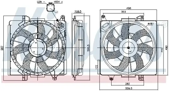 Lüfter, Motorkühlung 12 V NISSENS 850039 Bild Lüfter, Motorkühlung 12 V NISSENS 850039