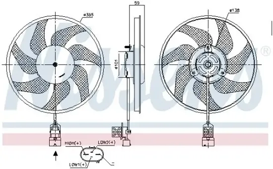 Lüfter, Motorkühlung 12 V NISSENS 850048 Bild Lüfter, Motorkühlung 12 V NISSENS 850048