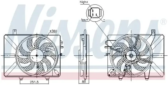 Lüfter, Motorkühlung 12 V NISSENS 850052 Bild Lüfter, Motorkühlung 12 V NISSENS 850052