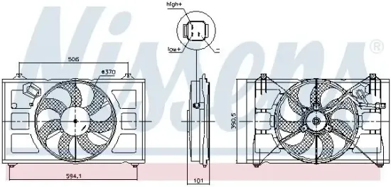 Lüfter, Motorkühlung 12 V NISSENS 850053 Bild Lüfter, Motorkühlung 12 V NISSENS 850053