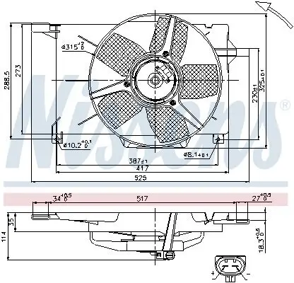 Lüfter, Motorkühlung 12 V NISSENS 85005 Bild Lüfter, Motorkühlung 12 V NISSENS 85005