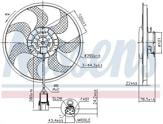 Lüfter, Motorkühlung 12 V NISSENS 850070 Bild Lüfter, Motorkühlung 12 V NISSENS 850070