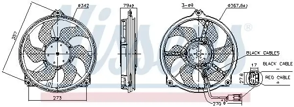 Lüfter, Motorkühlung 12 V NISSENS 850073