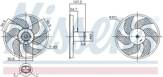 Lüfter, Motorkühlung 12 V NISSENS 850084 Bild Lüfter, Motorkühlung 12 V NISSENS 850084