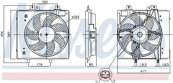 Lüfter, Motorkühlung 12 V NISSENS 850087