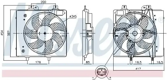 Lüfter, Motorkühlung 12 V NISSENS 850087 Bild Lüfter, Motorkühlung 12 V NISSENS 850087