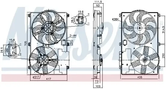 Lüfter, Motorkühlung 12 V NISSENS 850092 Bild Lüfter, Motorkühlung 12 V NISSENS 850092