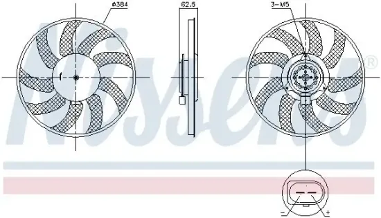 Lüfter, Motorkühlung 12 V NISSENS 850099 Bild Lüfter, Motorkühlung 12 V NISSENS 850099