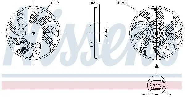 Lüfter, Motorkühlung 12 V NISSENS 850105