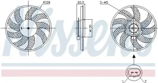 Lüfter, Motorkühlung 12 V NISSENS 850105 Bild Lüfter, Motorkühlung 12 V NISSENS 850105