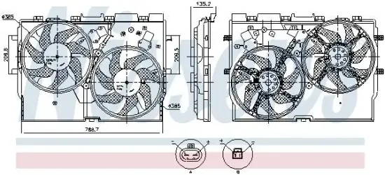 Lüfter, Motorkühlung 12 V NISSENS 850115 Bild Lüfter, Motorkühlung 12 V NISSENS 850115