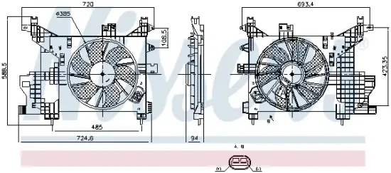 Lüfter, Motorkühlung 12 V NISSENS 850122 Bild Lüfter, Motorkühlung 12 V NISSENS 850122
