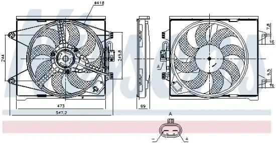 Lüfter, Motorkühlung 12 V NISSENS 850135 Bild Lüfter, Motorkühlung 12 V NISSENS 850135
