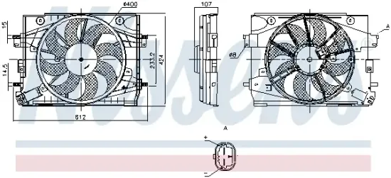 Lüfter, Motorkühlung 12 V NISSENS 850137 Bild Lüfter, Motorkühlung 12 V NISSENS 850137