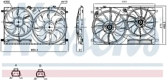 Lüfter, Motorkühlung 12 V NISSENS 850142 Bild Lüfter, Motorkühlung 12 V NISSENS 850142