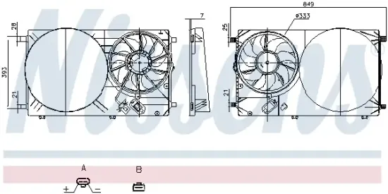 Lüfter, Motorkühlung 12 V NISSENS 850143 Bild Lüfter, Motorkühlung 12 V NISSENS 850143