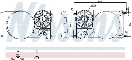 Lüfter, Motorkühlung 12 V NISSENS 850144 Bild Lüfter, Motorkühlung 12 V NISSENS 850144