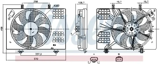 Lüfter, Motorkühlung 12 V NISSENS 850147 Bild Lüfter, Motorkühlung 12 V NISSENS 850147
