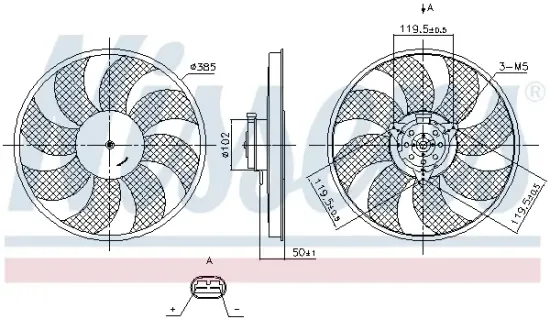 Lüfter, Motorkühlung 12 V NISSENS 850221 Bild Lüfter, Motorkühlung 12 V NISSENS 850221